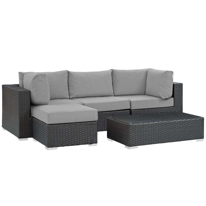 Sojourn 5 Piece Outdoor Patio Sunbrella� Sectional Set