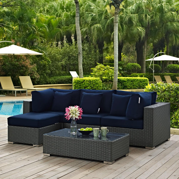 Sojourn 5 Piece Outdoor Patio Sunbrella� Sectional Set