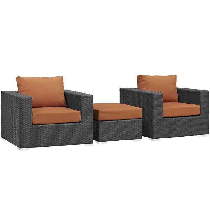 Sojourn 3 Piece Outdoor Patio Sunbrella� Sectional Set