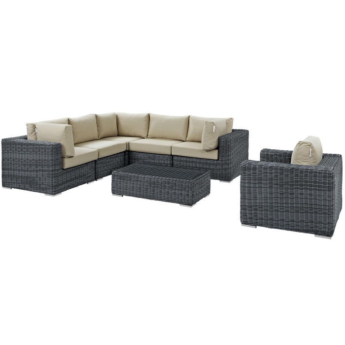 Summon 7 Piece Outdoor Patio Sunbrella� Sectional Set