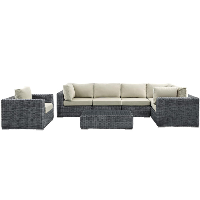 Summon 7 Piece Outdoor Patio Sunbrella� Sectional Set