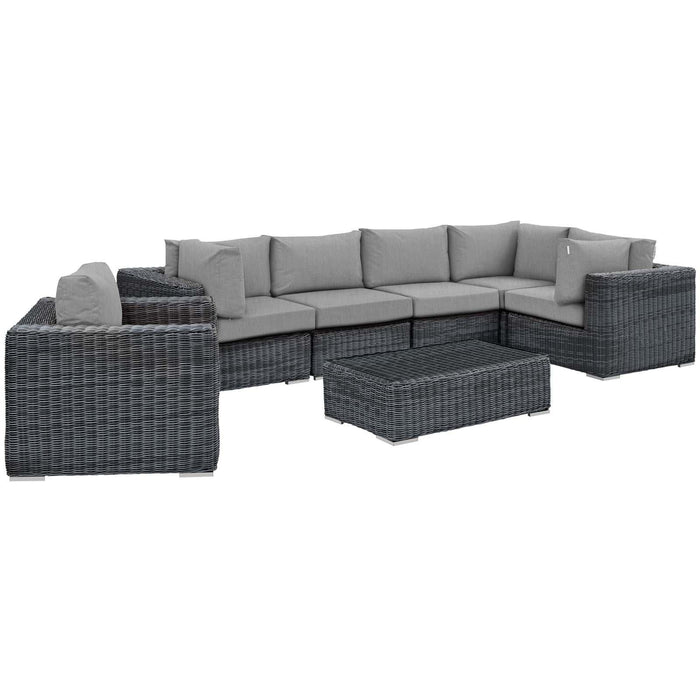 Summon 7 Piece Outdoor Patio Sunbrella� Sectional Set