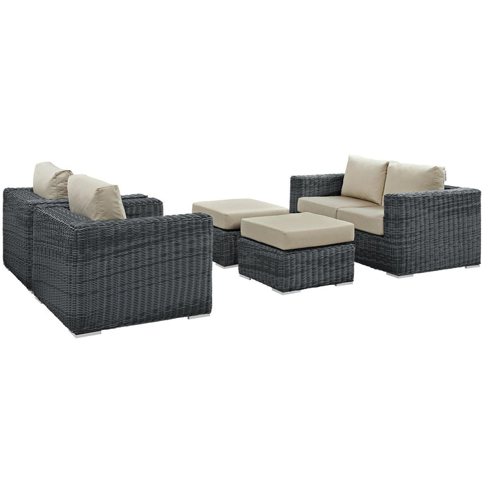 Summon 5 Piece Outdoor Patio Sunbrella� Sectional Set image