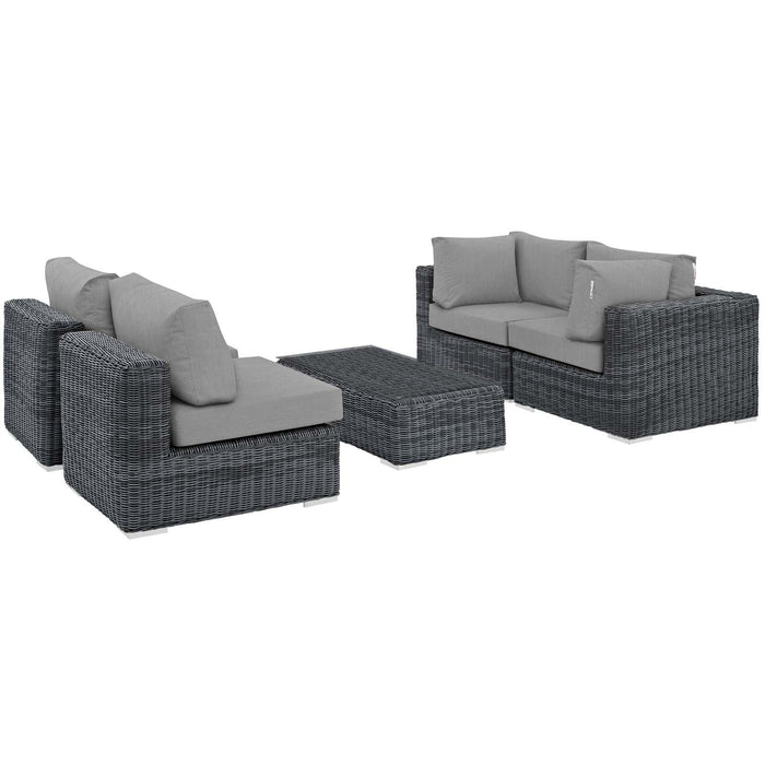 Summon 5 Piece Outdoor Patio Sunbrella� Sectional Set