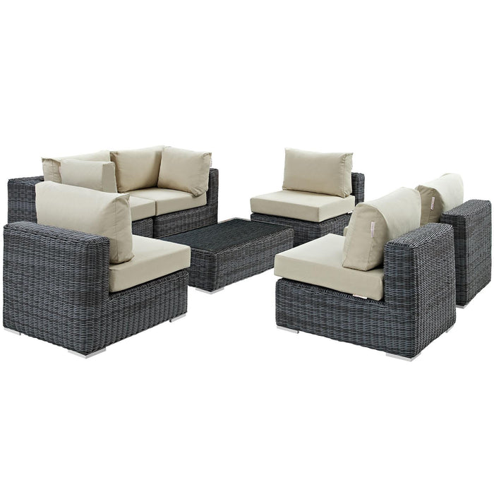 Summon 7 Piece Outdoor Patio Sunbrella� Sectional Set