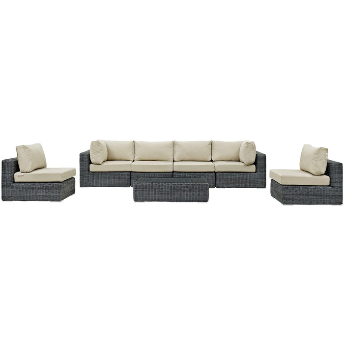 Summon 7 Piece Outdoor Patio Sunbrella� Sectional Set