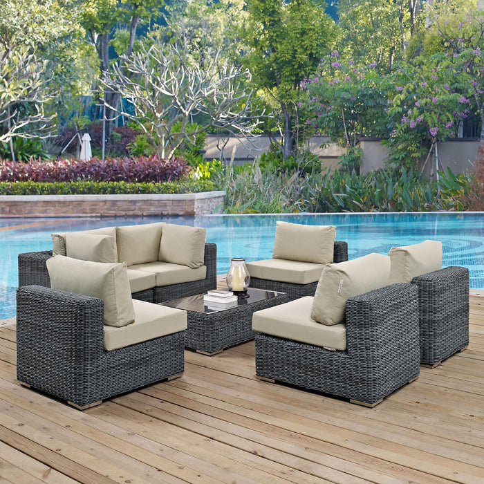 Summon 7 Piece Outdoor Patio Sunbrella� Sectional Set