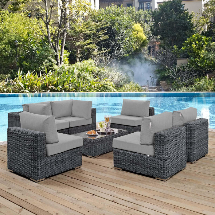 Summon 7 Piece Outdoor Patio Sunbrella� Sectional Set