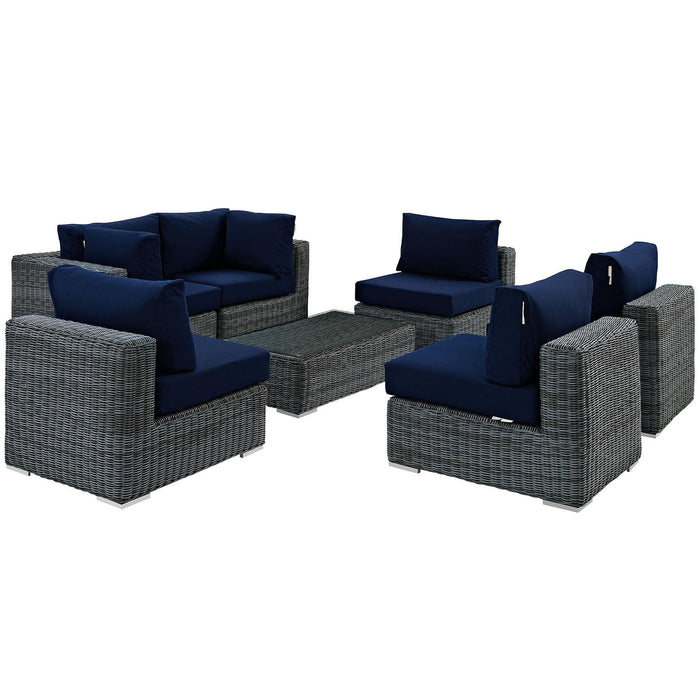 Summon 7 Piece Outdoor Patio Sunbrella� Sectional Set