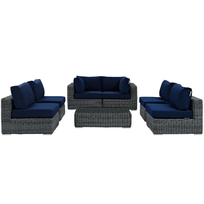 Summon 7 Piece Outdoor Patio Sunbrella� Sectional Set