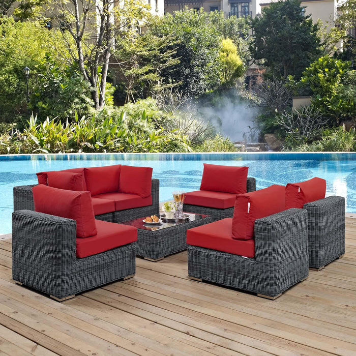 Summon 7 Piece Outdoor Patio Sunbrella� Sectional Set