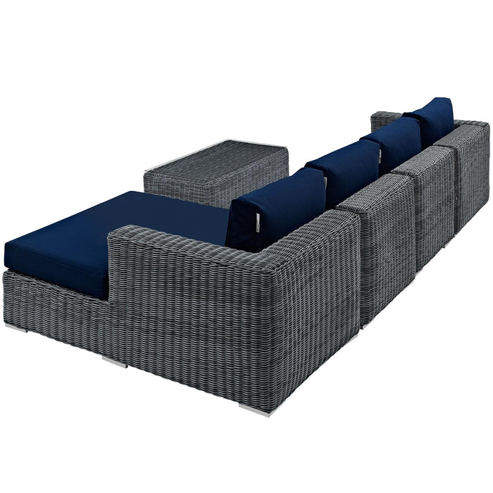 Summon 5 Piece Outdoor Patio Sunbrella� Sectional Set