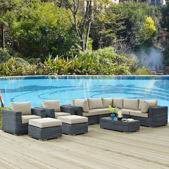 Summon 10 Piece Outdoor Patio Sunbrella� Sectional Set