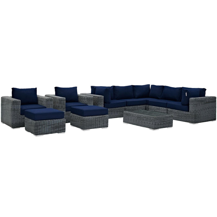 Summon 10 Piece Outdoor Patio Sunbrella� Sectional Set