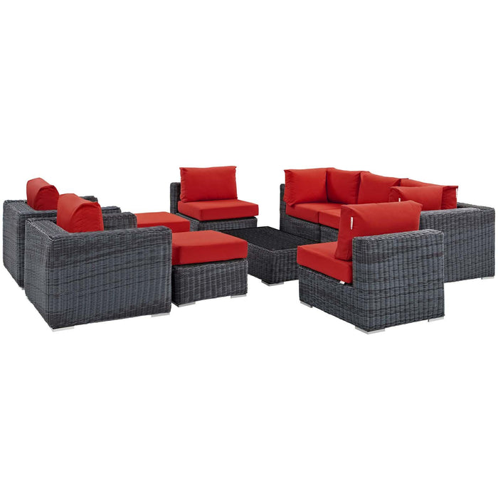 Summon 10 Piece Outdoor Patio Sunbrella� Sectional Set