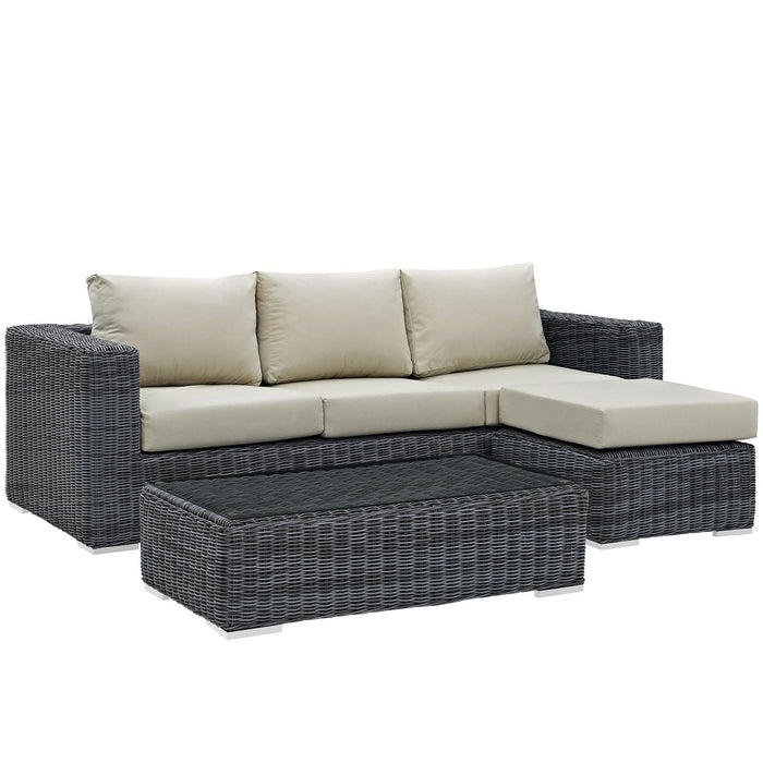 Summon 3 Piece Outdoor Patio Sunbrella� Sectional Set image