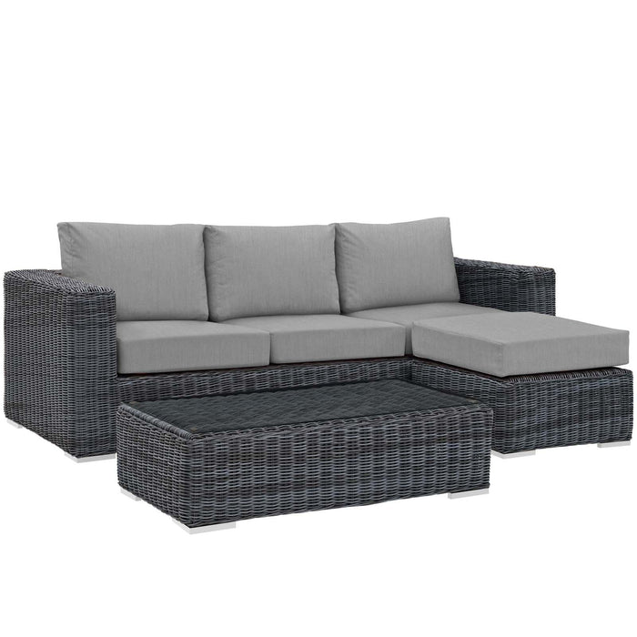 Summon 3 Piece Outdoor Patio Sunbrella� Sectional Set