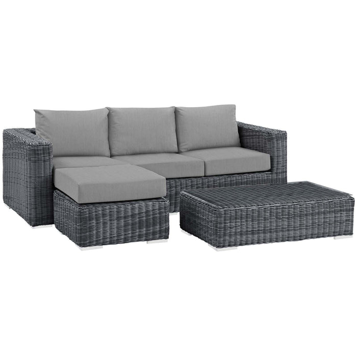 Summon 3 Piece Outdoor Patio Sunbrella� Sectional Set