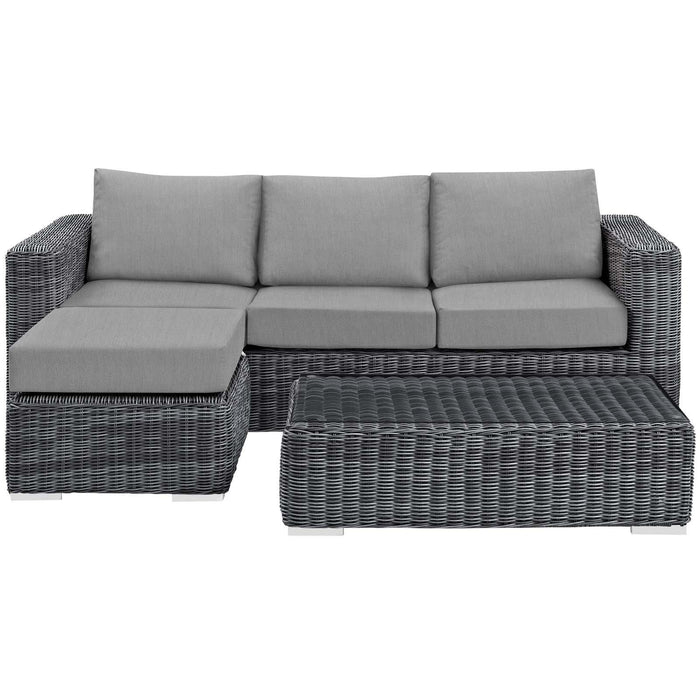 Summon 3 Piece Outdoor Patio Sunbrella� Sectional Set