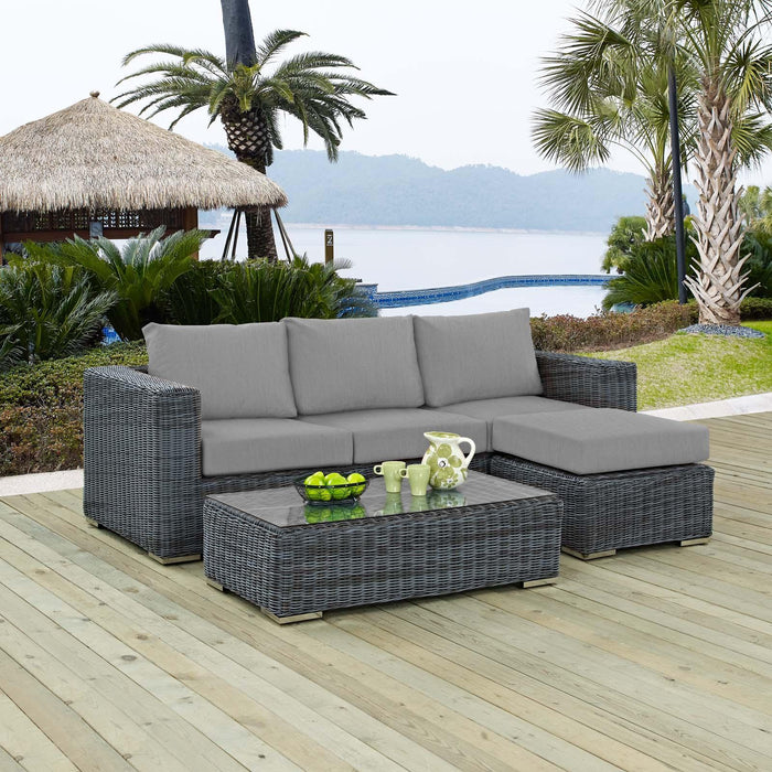 Summon 3 Piece Outdoor Patio Sunbrella� Sectional Set