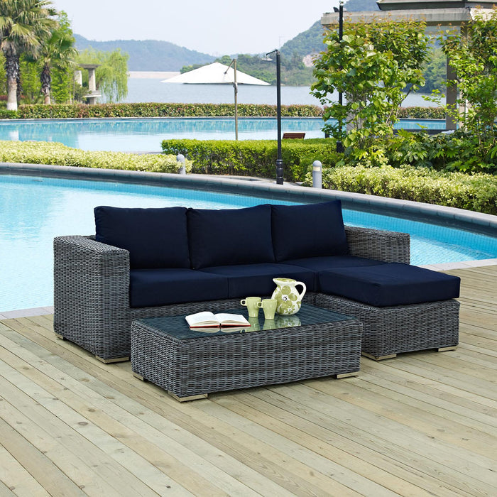 Summon 3 Piece Outdoor Patio Sunbrella� Sectional Set