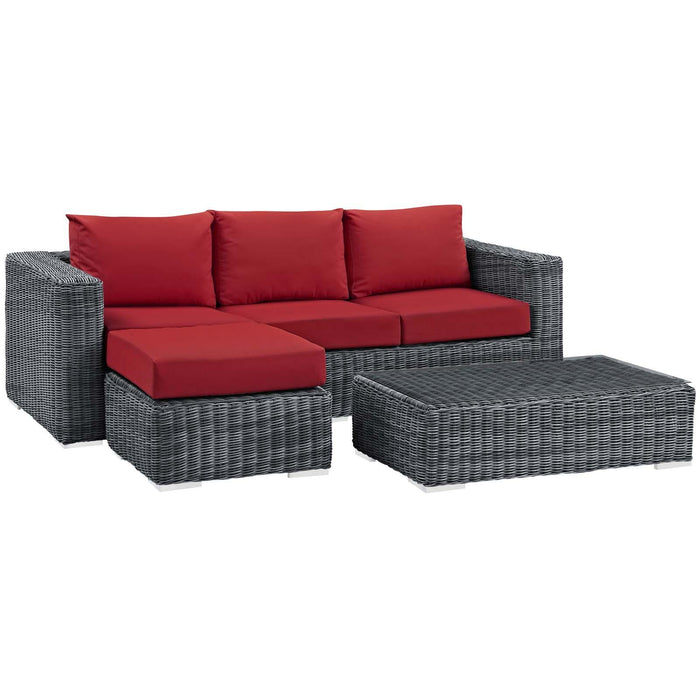 Summon 3 Piece Outdoor Patio Sunbrella� Sectional Set