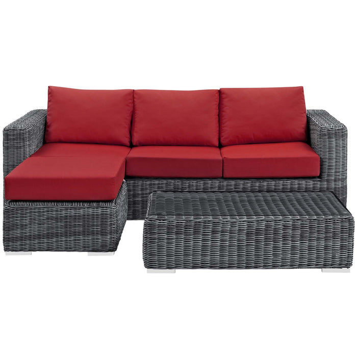 Summon 3 Piece Outdoor Patio Sunbrella� Sectional Set