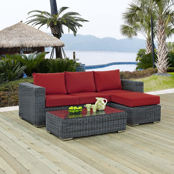 Summon 3 Piece Outdoor Patio Sunbrella� Sectional Set