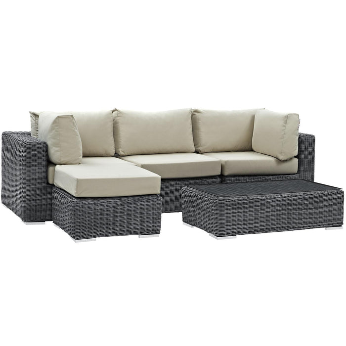 Summon 5 Piece Outdoor Patio Sunbrella� Sectional Set