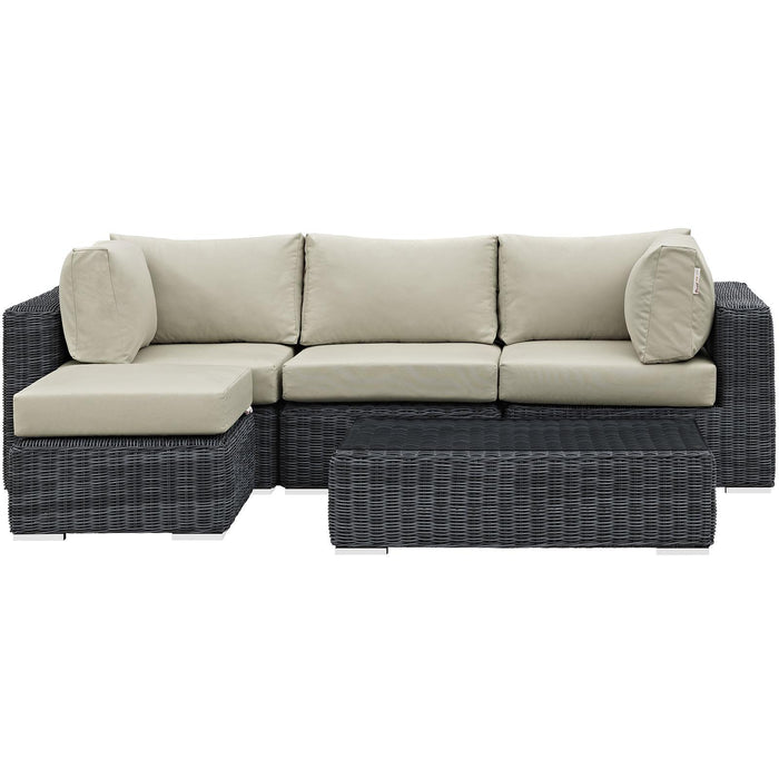 Summon 5 Piece Outdoor Patio Sunbrella� Sectional Set