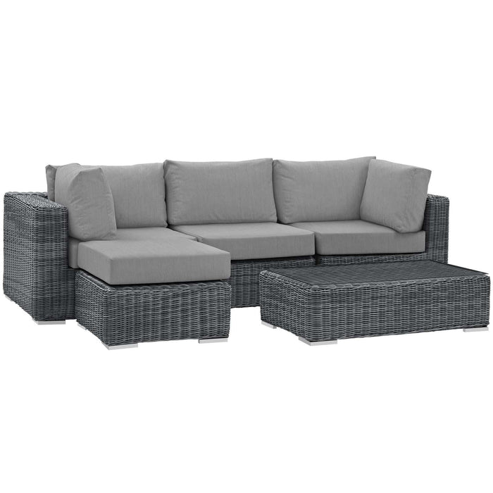 Summon 5 Piece Outdoor Patio Sunbrella� Sectional Set