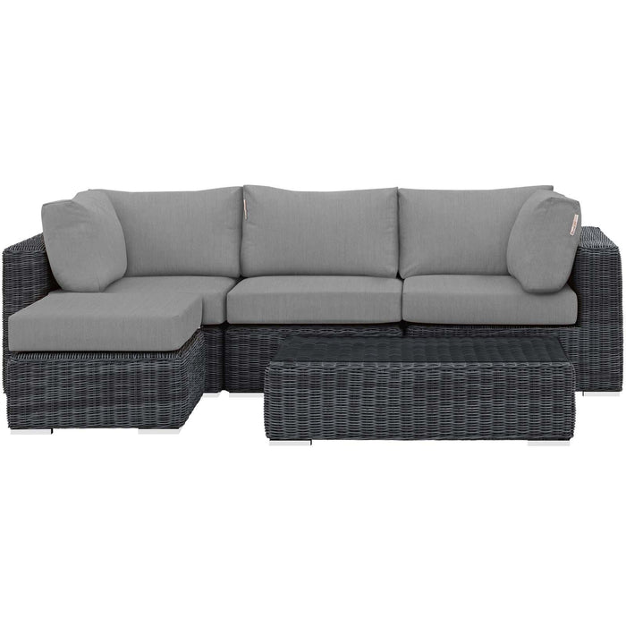 Summon 5 Piece Outdoor Patio Sunbrella� Sectional Set