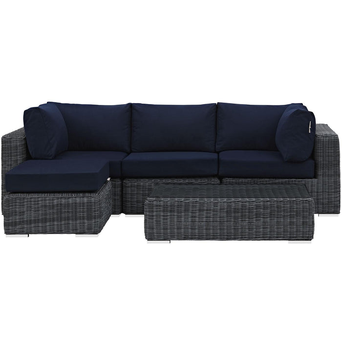 Summon 5 Piece Outdoor Patio Sunbrella� Sectional Set