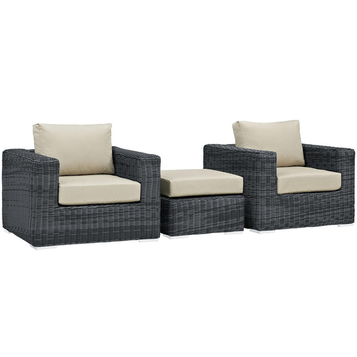 Summon 3 Piece Outdoor Patio Sunbrella� Sectional Set