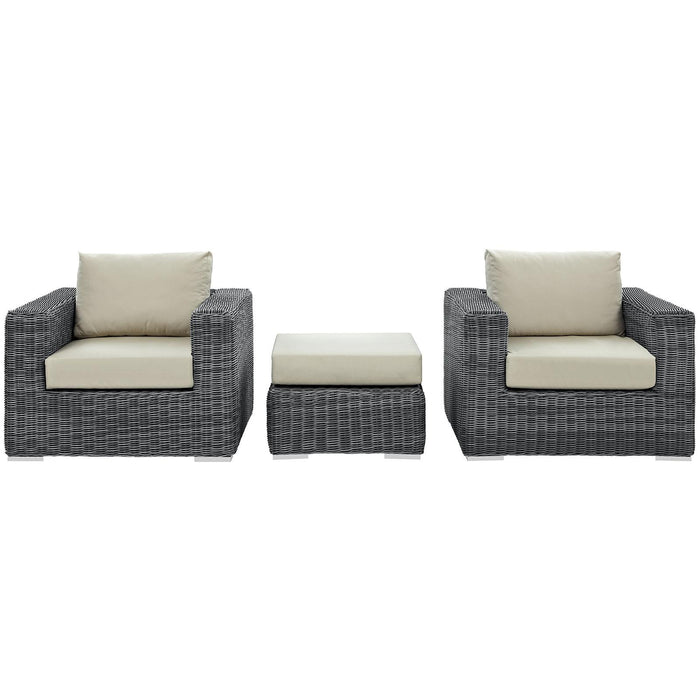 Summon 3 Piece Outdoor Patio Sunbrella� Sectional Set