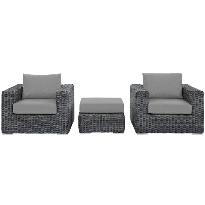 Summon 3 Piece Outdoor Patio Sunbrella� Sectional Set