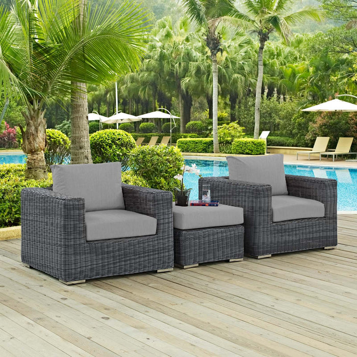 Summon 3 Piece Outdoor Patio Sunbrella� Sectional Set