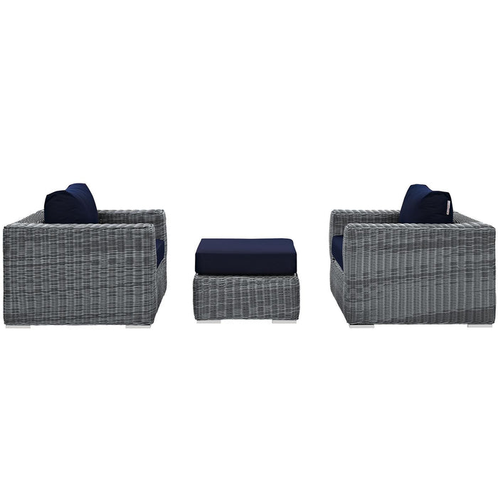 Summon 3 Piece Outdoor Patio Sunbrella� Sectional Set