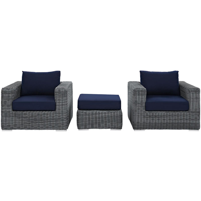 Summon 3 Piece Outdoor Patio Sunbrella� Sectional Set