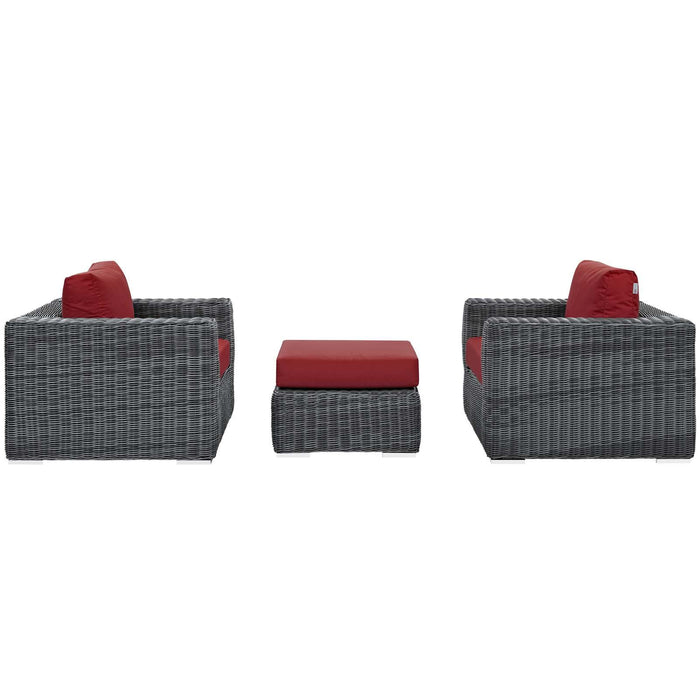 Summon 3 Piece Outdoor Patio Sunbrella� Sectional Set