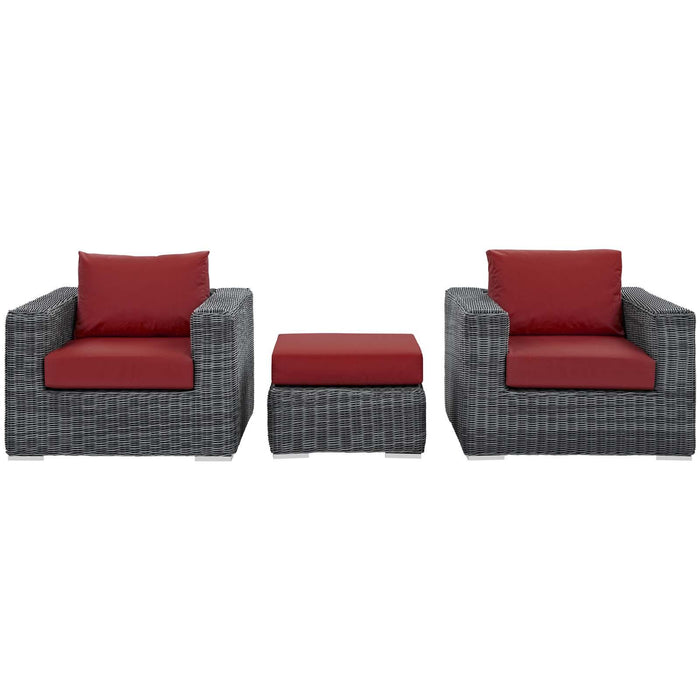 Summon 3 Piece Outdoor Patio Sunbrella� Sectional Set