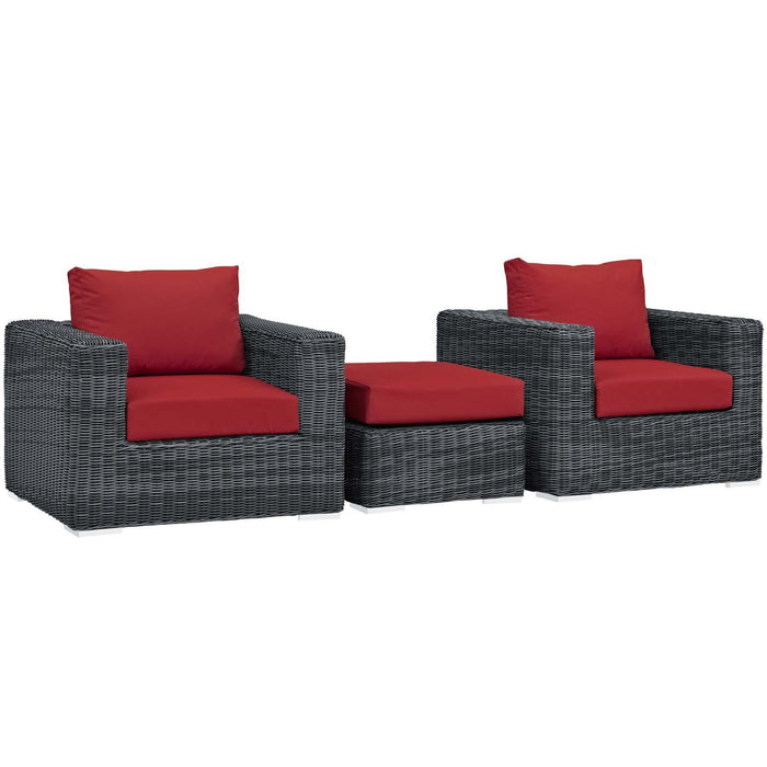 Summon 3 Piece Outdoor Patio Sunbrella� Sectional Set