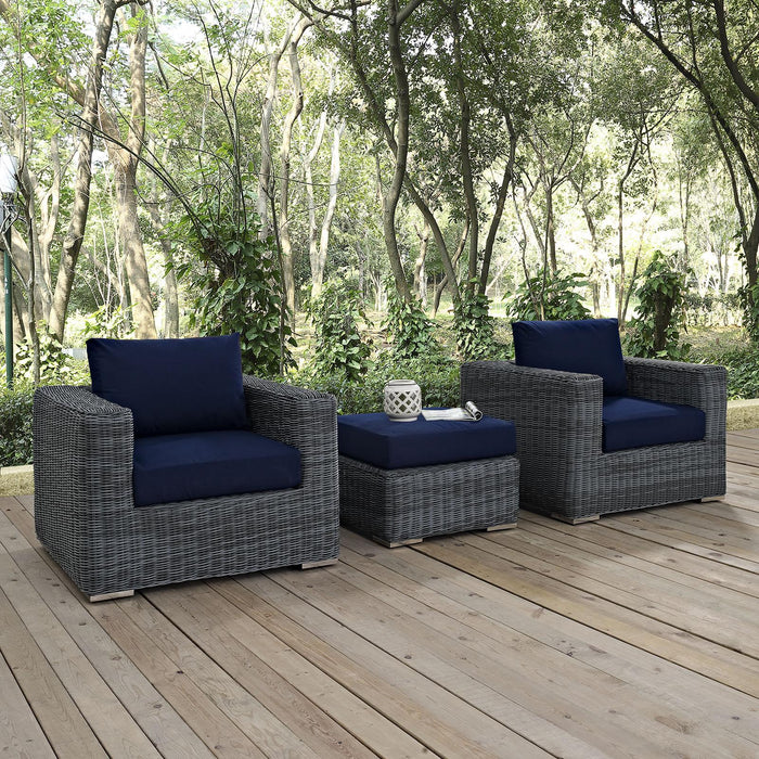 Summon 3 Piece Outdoor Patio Sunbrella� Sectional Set