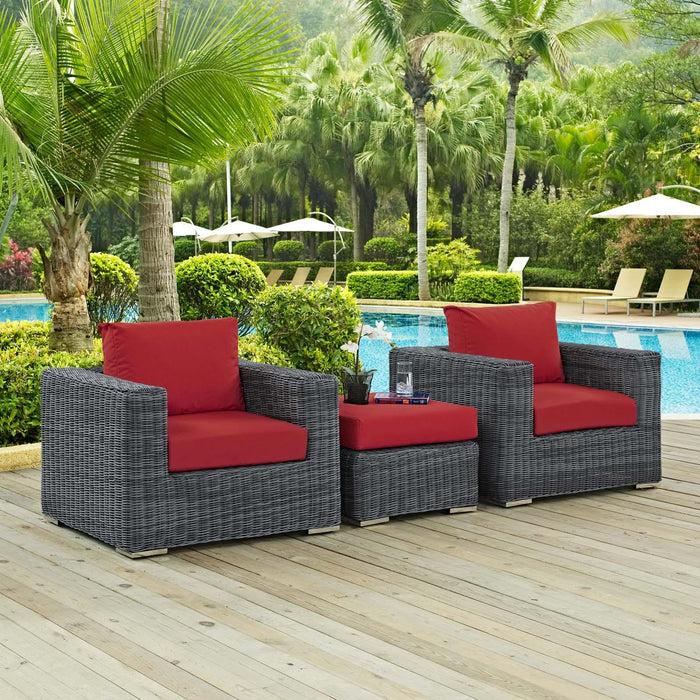 Summon 3 Piece Outdoor Patio Sunbrella� Sectional Set