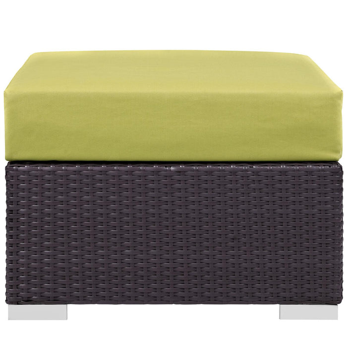 Convene Outdoor Patio Fabric Square Ottoman