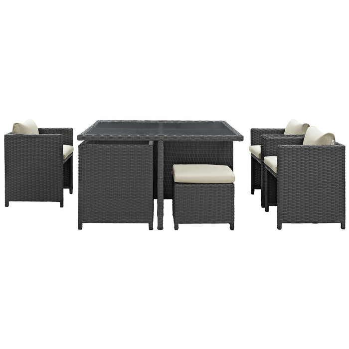 Sojourn 9 Piece Outdoor Patio Sunbrella� Dining Set