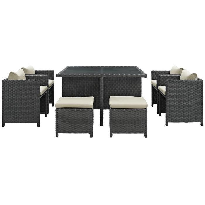 Sojourn 9 Piece Outdoor Patio Sunbrella� Dining Set