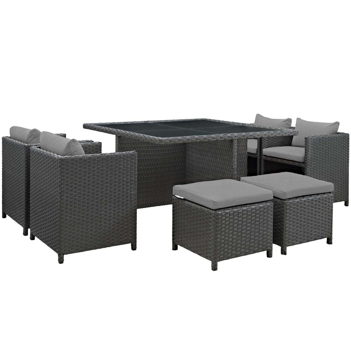 Sojourn 9 Piece Outdoor Patio Sunbrella� Dining Set