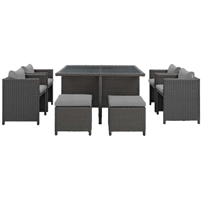 Sojourn 9 Piece Outdoor Patio Sunbrella� Dining Set