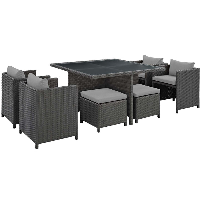 Sojourn 9 Piece Outdoor Patio Sunbrella� Dining Set